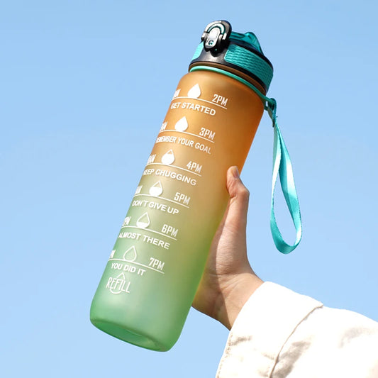 1 Liter Sport Waterfles met Rietje – Lekvrij & Ideaal voor Fitness