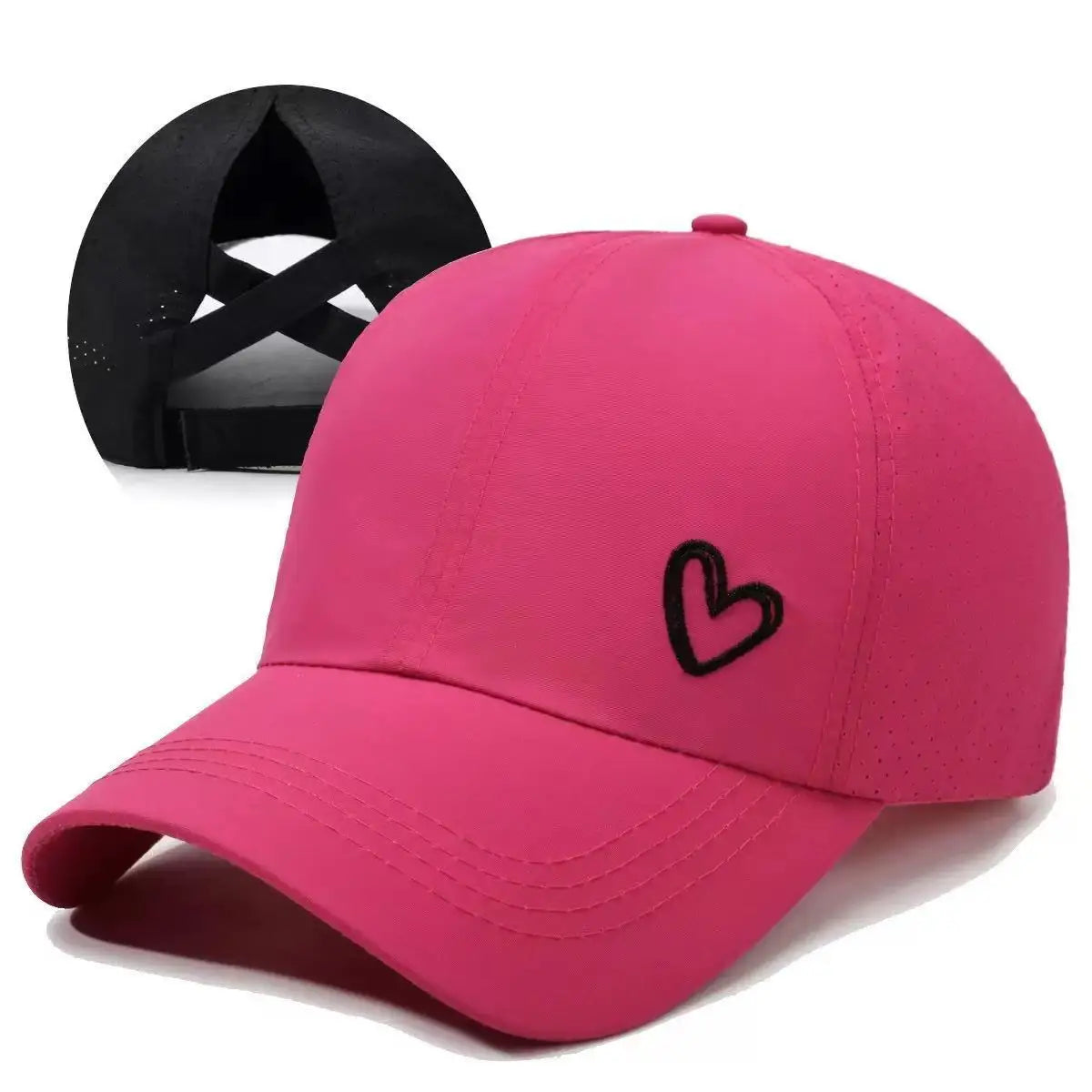 Dames Pet met Paardenstaartopening | Sneldrogende Sportpet met UV-Bescherming - Roze