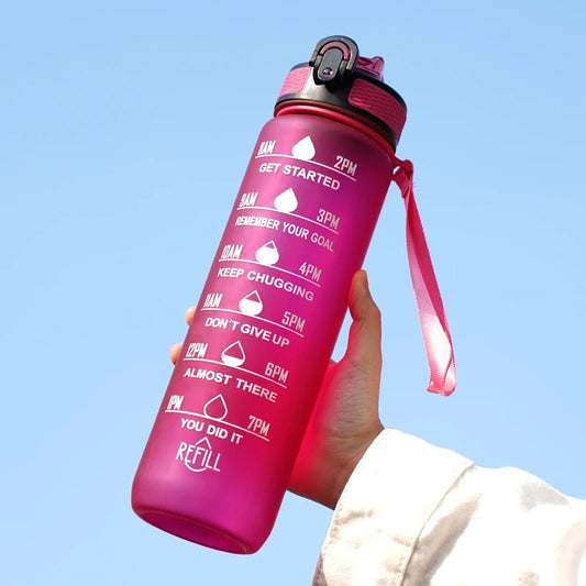 1 Liter Sport Waterfles met Rietje – Lekvrij & Ideaal voor Fitness