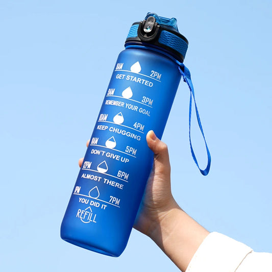 1 Liter Sport Waterfles met Rietje – Lekvrij & Ideaal voor Fitness