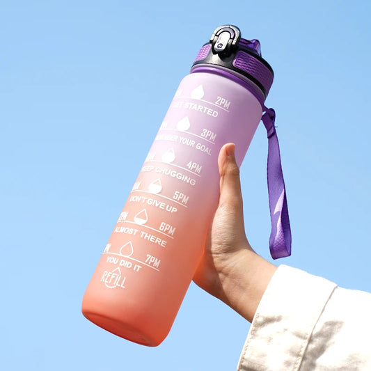 1 Liter Sport Waterfles met Rietje – Lekvrij & Ideaal voor Fitness