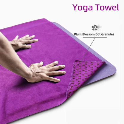 Yoga Towels, Hot and Spicy Yoga Mat Towels Featuring Grip Points to Absorb Sweat and Prevent Slipping, Suitable for Hot Yoga, Pi